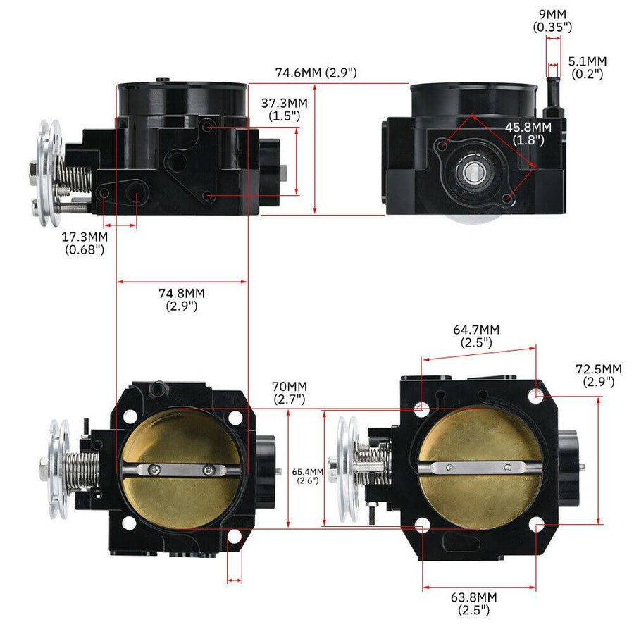 PLM Power Driven 70mm K-Series Throttle Body K20 K24